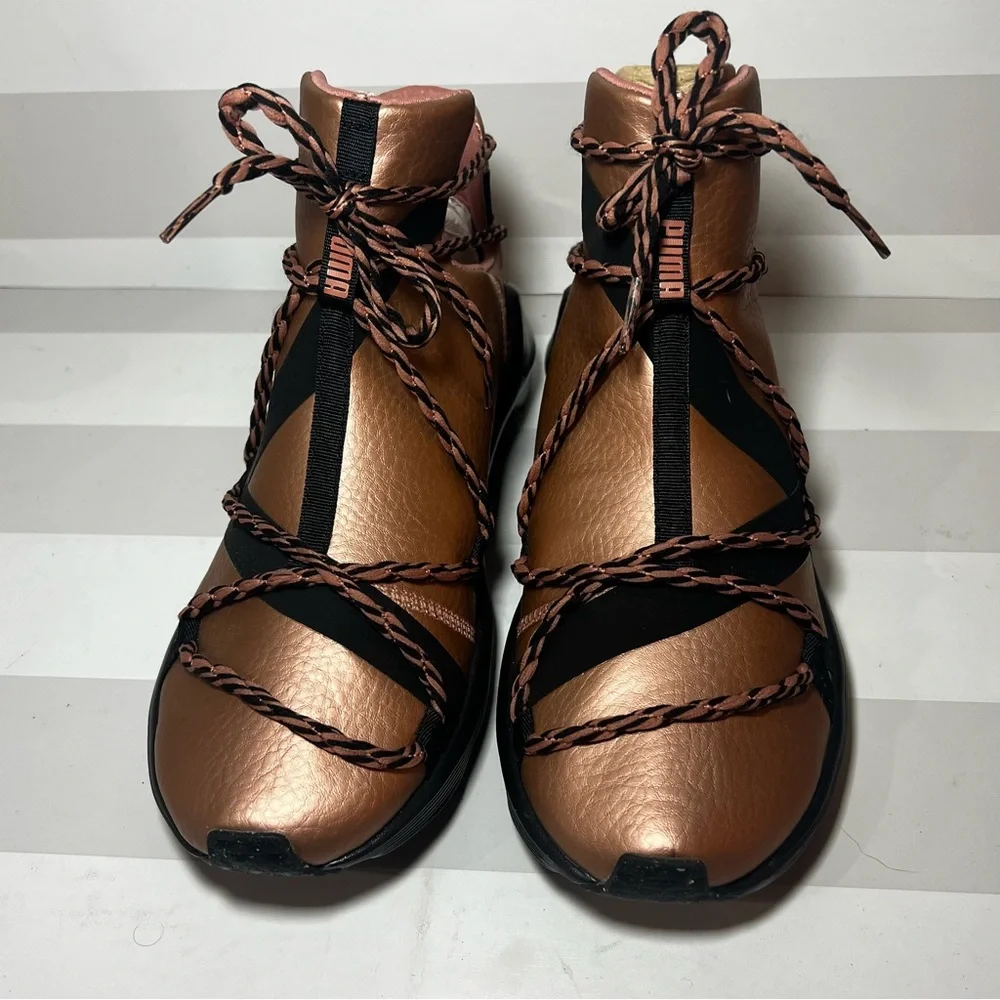 Puma copper rose and black Athletic Shoes with Ankle Ties